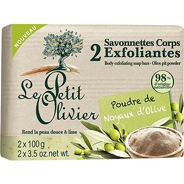 LE PETIT OLIVIER Exfoliating Body Soaps with Olive Pit Powder 2× 100 g - Tuhé mýdlo