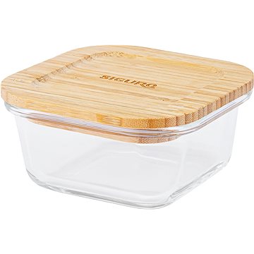 Siguro Dóza na potraviny Glass Seal Bamboo 0,3 l, 6 x 11,5 x 11,5 cm - Dóza