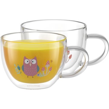 

Siguro Hrnek z dvoustěnného skla Owl, 280 ml, 2 ks