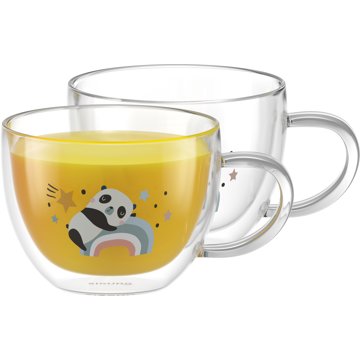 

Siguro Hrnek z dvoustěnného skla Panda, 280 ml, 2 ks