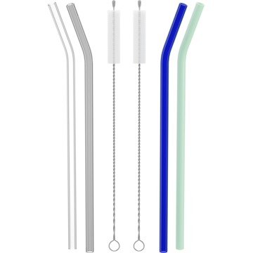 

Siguro Sada skleněných brček Crystal Sip, Barevné, 4ks, 2 kartáčky