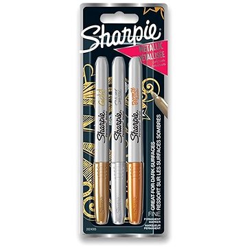 

SHARPIE Metallic 1,4 mm, 3 kovové barvy