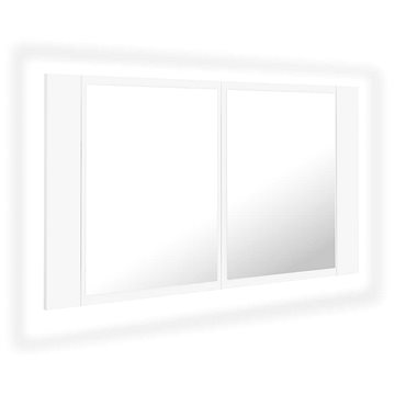 

Shumee LED Koupelnová skřínka se zrcadlem - bílá, 80 × 12 × 45 cm