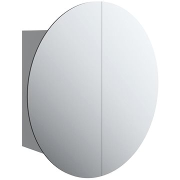 

Shumee Koupelnová skříňka s kulatým zrcadlem a LED - šedá, 47 × 47 × 17,5 cm