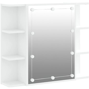 

Shumee Zrcadlová skříňka s LED - bílá, 70 × 16,5 × 60 cm
