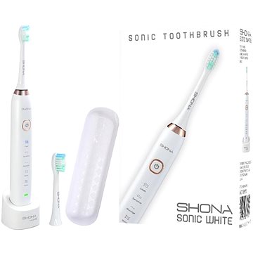 

SHONA SONIC bílý - 5 režimů/2 nástavce/800 mAh