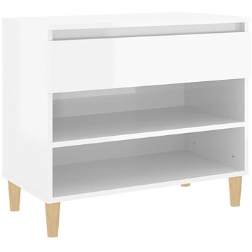 

Shumee botník bílý s vysokým leskem 70 × 36 × 60 cm, kompozit dřevo