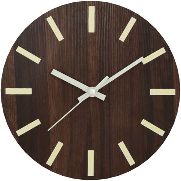

Shumee Nástěnné hodiny 30 cm, svítící stupnice a ukazatele, hnědé