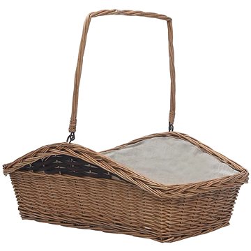 

SHUMEE Koš na dřevo s uchem 61,5 × 46,5 × 58 cm hnědý vrba