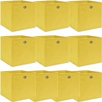 

Shumee Úložné boxy 10 ks 32 × 32 × 32 cm textil, žluté