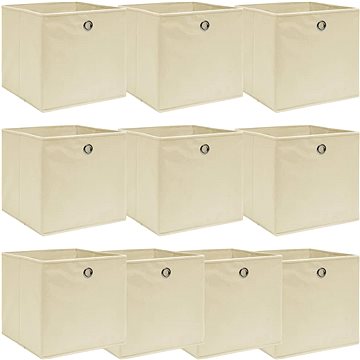

Shumee Úložné boxy 10 ks 32 × 32 × 32 cm textil, krémové