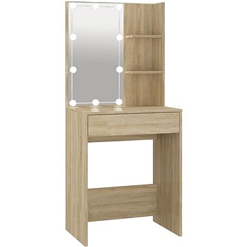 

Shumee Toaletní stolek s LED dub sonoma 60 × 40 × 140 cm