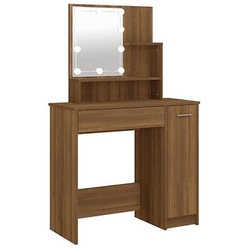

Shumee Toaletní stolek s LED hnědý dub 86,5 × 35 × 136 cm