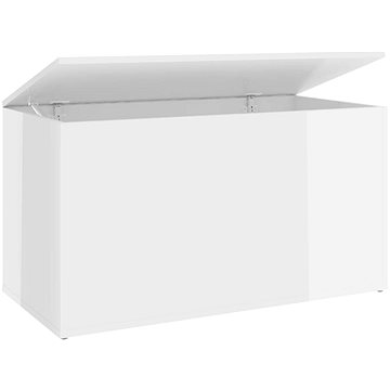 

Shumee Úložná truhla bílá vysoký lesk 84 × 42 × 46 cm kompozitní dřevo