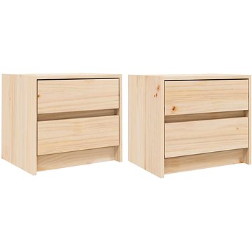 

Shumee noční stolky 2 ks, 40 × 31 × 35,5 cm, masivní borové dřevo