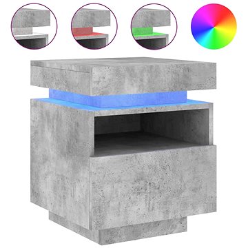 

Shumee noční stolek s LED osvětlením betonově šedý 40 × 39 × 48,5 cm