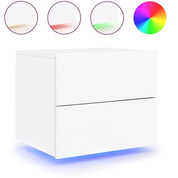 

Shumee nástěnný noční stolek s LED osvětlením bílý, 836812