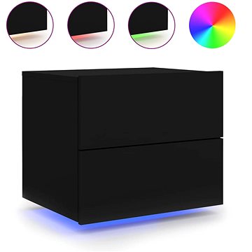 

Shumee nástěnný noční stolek s LED osvětlením černý, 836814