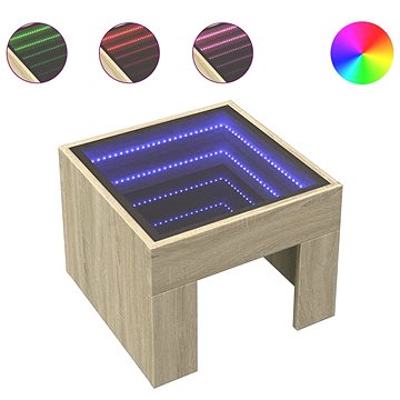 

Shumee noční stolek s Infinity LED dub sonoma 40 × 40 × 30 cm, 3284072