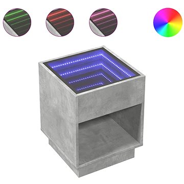 

Shumee noční stolek s Infinity LED betonově šedý 40 × 40 × 50 cm