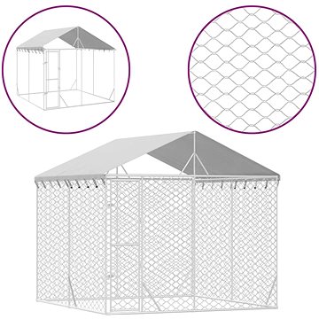 

Shumee Venkovní psí kotec se střechou stříbrný 3 × 3 × 2,5 m ocel
