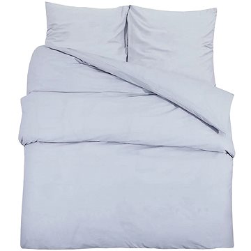 

Shumee Sada ložního prádla 1+2 šedá 260 × 240 cm mikrovlákno, bez potisku, polštáře 65 × 65 cm