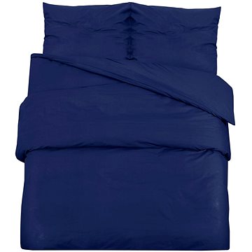 

Shumee Sada ložního prádla 1+2 námořnická modř 200 × 200 cm mikrovlákno, polštáře 60 × 70 cm