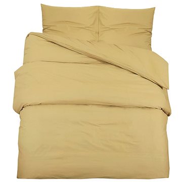 

Shumee Sada ložního prádla 2+2 taupe 135 × 200 cm mikrovlákno, bez potisku, polštáře 80 × 80 cm