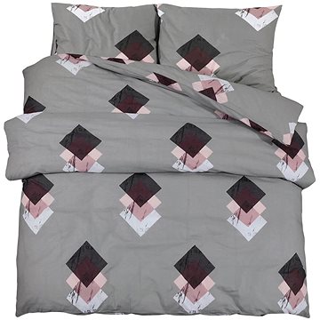 

Shumee Sada ložního prádla 1+2 šedá 200 × 220 cm bavlna, obrazce, polštáře 80 × 80 cm