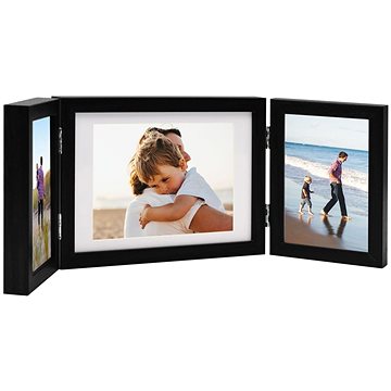 

Shumee Třídílný fotorámeček 2 × 10 × 15 cm, 22 × 15 cm, černý