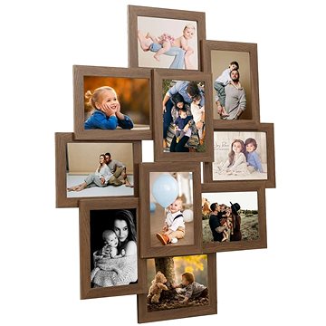 

Shumee Kolážový fotorámeček, 10 obrázků, 13 × 18 cm, světle hnědý MDF
