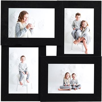 

Shumee Kolážový fotorámeček, 4 obrázky, 13 × 18 cm, černý MDF