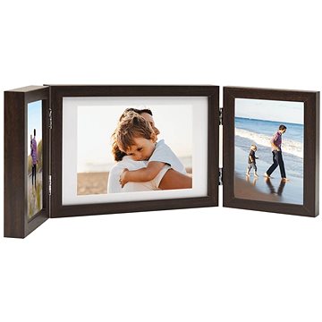 

Shumee Třídílný fotorámeček 2 × 13 × 18 cm, 28 × 18 cm, tmavě hnědý