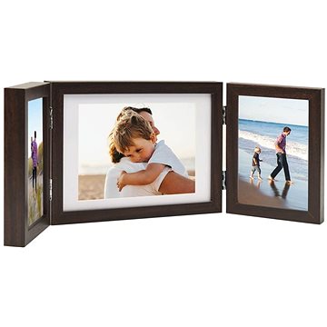 

Shumee Třídílný fotorámeček 2 × 10 × 15 cm, 22 × 15 cm, tmavě hnědý
