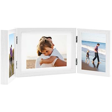 

Shumee Třídílný fotorámeček 2 × 10 × 15 cm, 22 × 15 cm, bílý