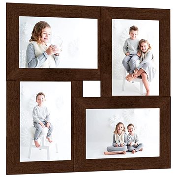 

Shumee Kolážový fotorámeček, 4 obrázky, 13 × 18 cm, tmavě hnědý MDF