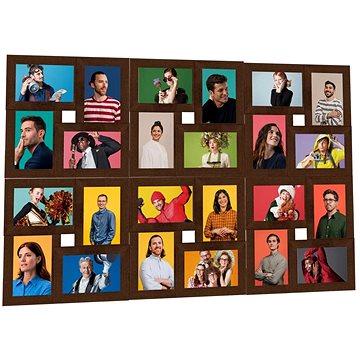 

Shumee Kolážový fotorámeček, 24 obrázků, 10 × 15 cm, tmavě hnědý MDF