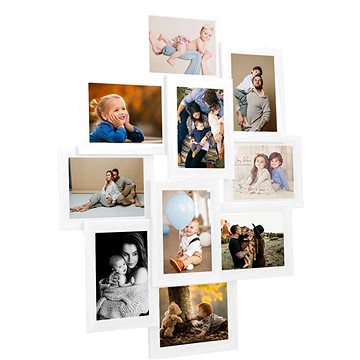

Shumee Kolážový fotorámeček, 10 obrázků, 13 × 18 cm, bílý MDF