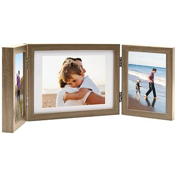 

Shumee Třídílný fotorámeček 2 × 10 × 15 cm, 22 × 15 cm, světle hnědý