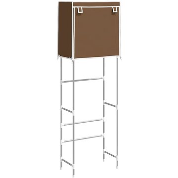 

SHUMEE 2patrový úložný regál nad toaletu hnědý 56 × 30 × 170 cm železný