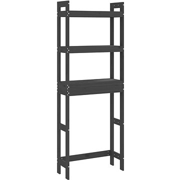 

SHUMEE Toaletní regál šedý 63 × 26 × 171 cm masivní borové dřevo