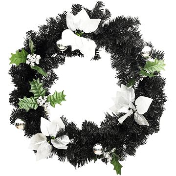

Shumee vánoční věnec s LED diodami černý 60 cm PVC