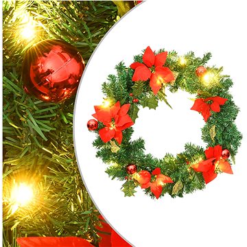 

Shumee vánoční věnec s LED diodami zelený 60 cm PVC