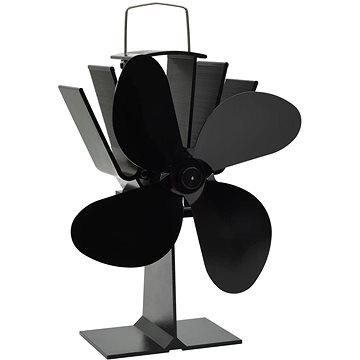

SHUMEE Teplem poháněný ventilátor na kamna 4 lopatky - černý