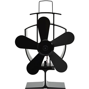 

SHUMEE Teplem poháněný ventilátor na kamna 5 lopatek černý