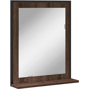 

Shumee Koupelnové zrcadlo s poličkou hnědý dub 50 × 12 × 60 cm kompozit