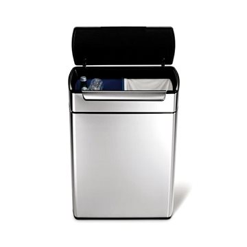 

Simplehuman Dotykový koš na tříděný odpad 24/24l, hranatý, matná ocel, FPP