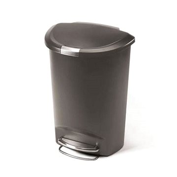 

Simplehuman Pedálový koš na odpadky 50l, půlkulatý, plast, šedý