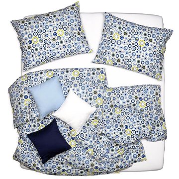 

SCANquilt povlečení KLASIK kolečka modrozelená