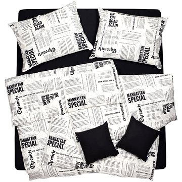 

SCANquilt povlečení KLASIK DESIGN passengers-newspaper smetanovočerná